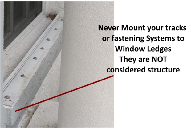 Never Mount To Sills this does not comply with Building codes