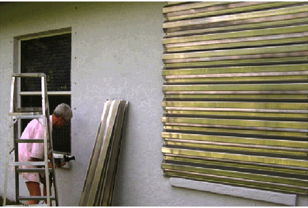 Aluminum Horizontal mounting of Hurricane Panel Shutters